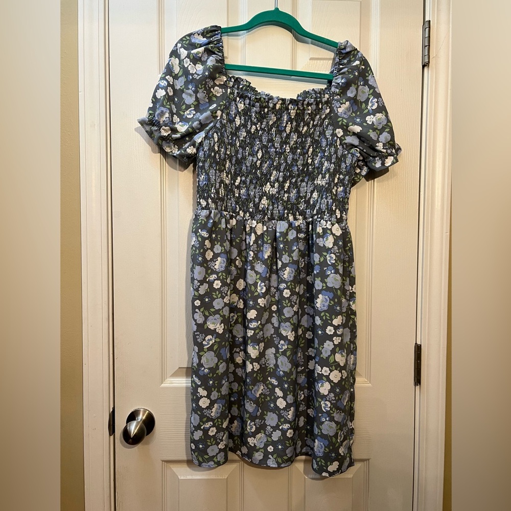 LOFT Blue Floral Dress